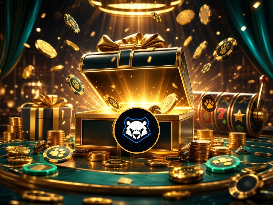 Бонусный сундук Lucky Bear Casino со слотами и монетами